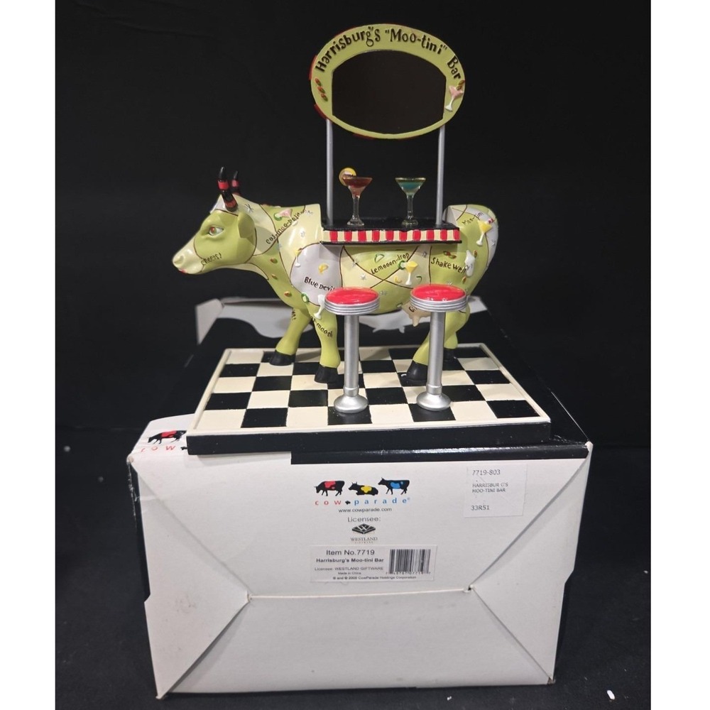CowParade Harrisburg Moo-tini Bar Item No. 7719 - new see photos